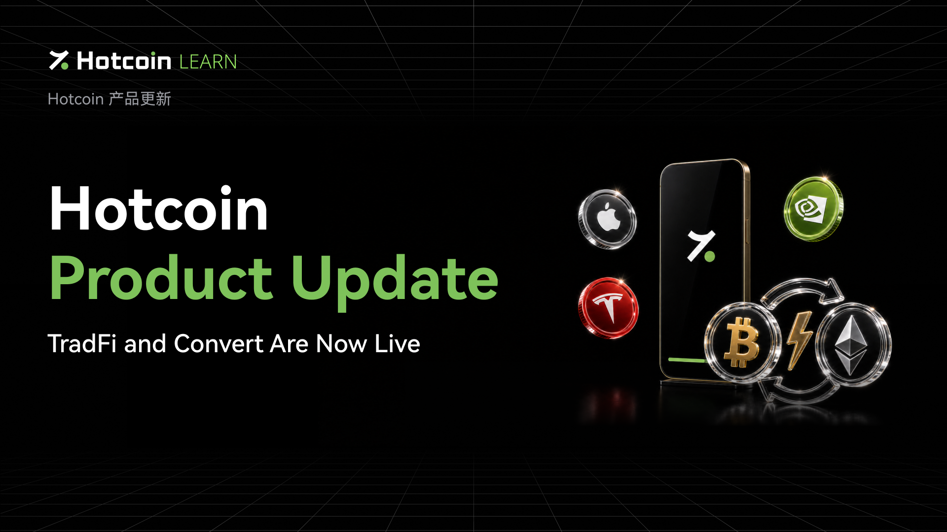 Hotcoin complete update: TradFi Exclusive Section; Convert with 0 Transaction Fees.